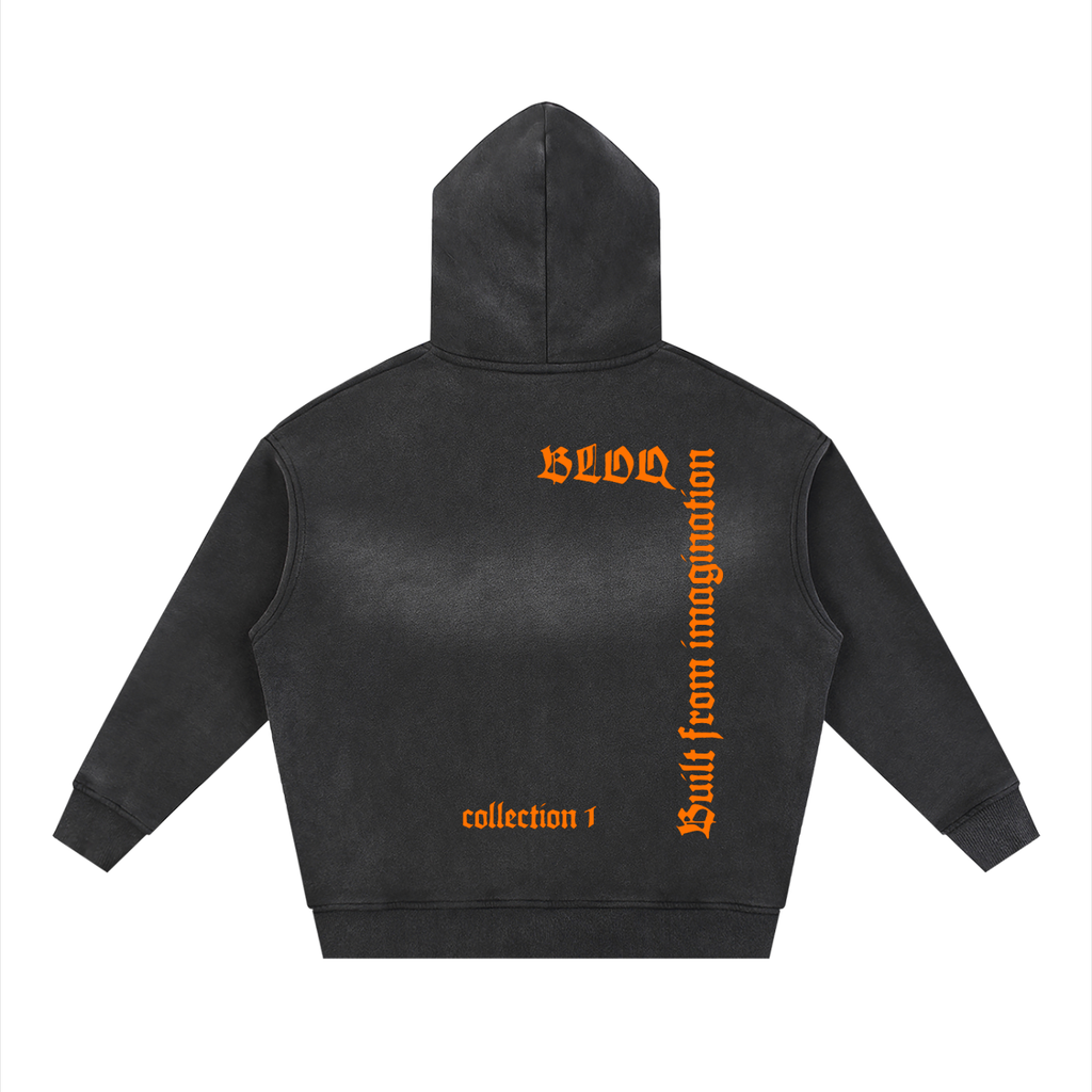 Sunfade Two-way Zipper Boxy Fleece Hoodie