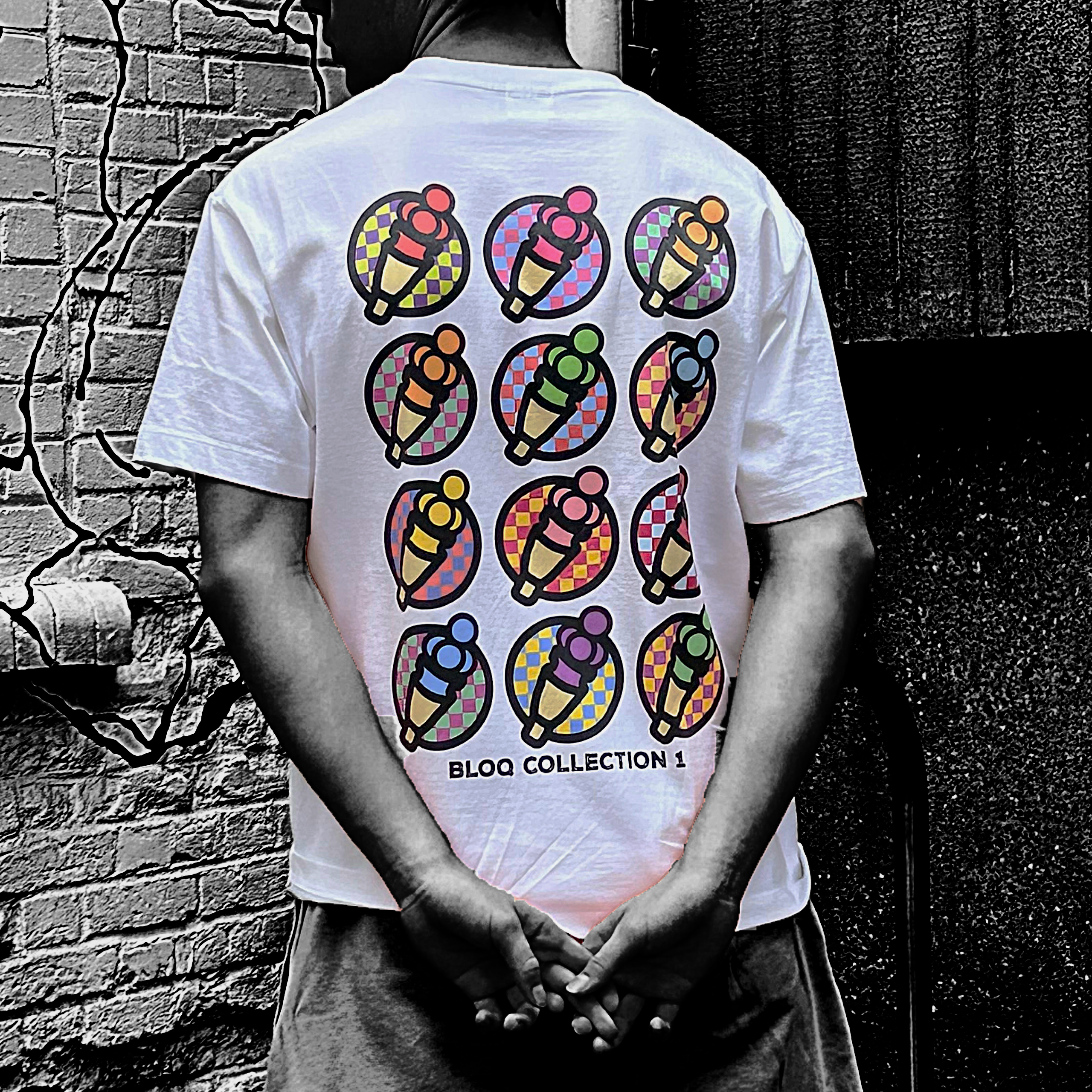 BLOQ pop art heavyweight cotton T-Shirt
