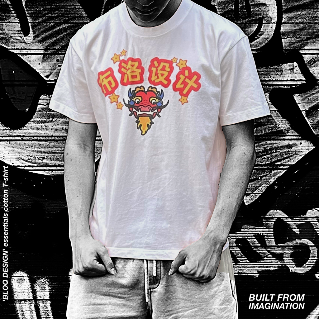 "BLOQ DESIGN" heavyweight essentials cotton T-shirt