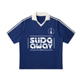 "SLIDE AWAY" striped collar soccer jersey
