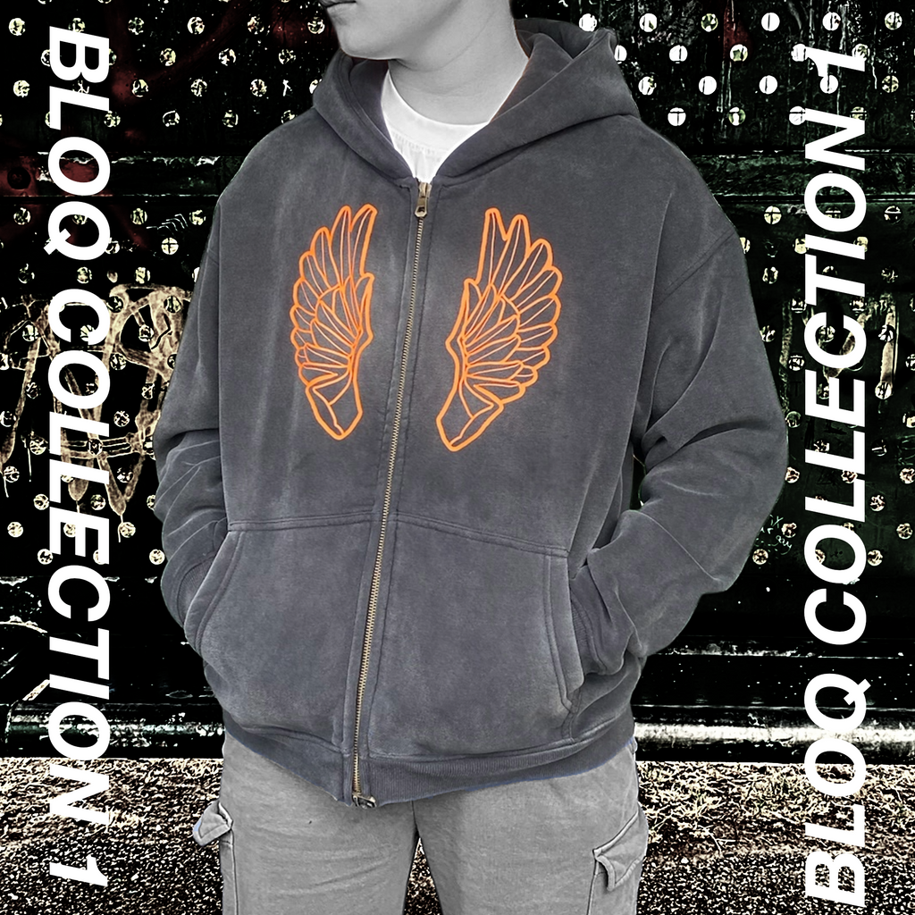 Sunfade Two-way Zipper Boxy Fleece Hoodie
