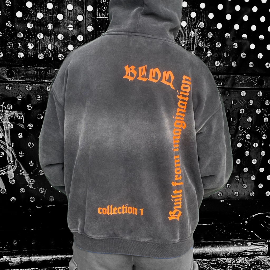 Sunfade Two-way Zipper Boxy Fleece Hoodie