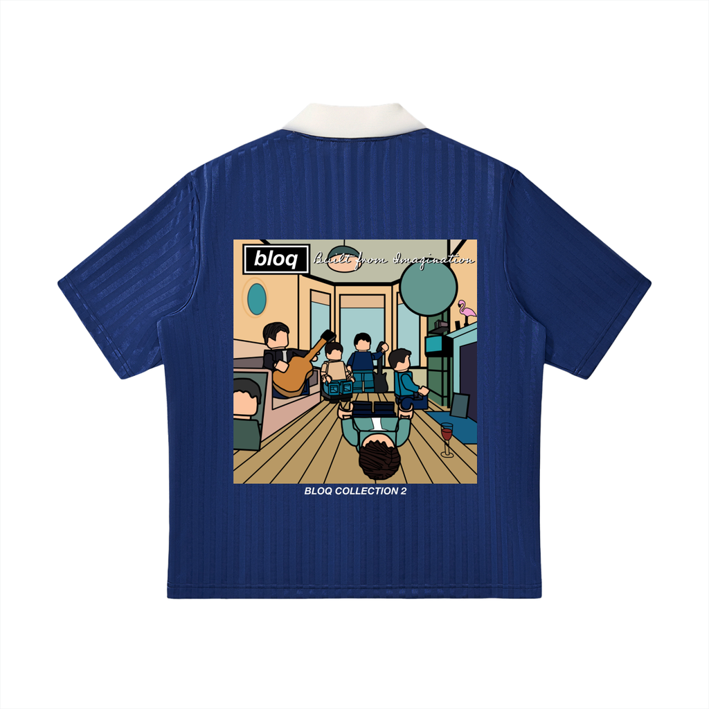 "SLIDE AWAY" striped collar soccer jersey