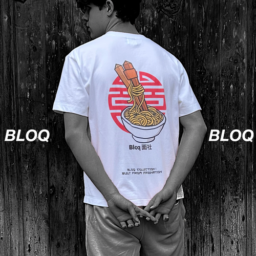 "BLOQ DESIGN" heavyweight essentials cotton T-shirt