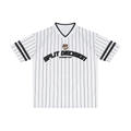 "LIFE OF SQUINTING" Striped  V-Neck T-Shirt